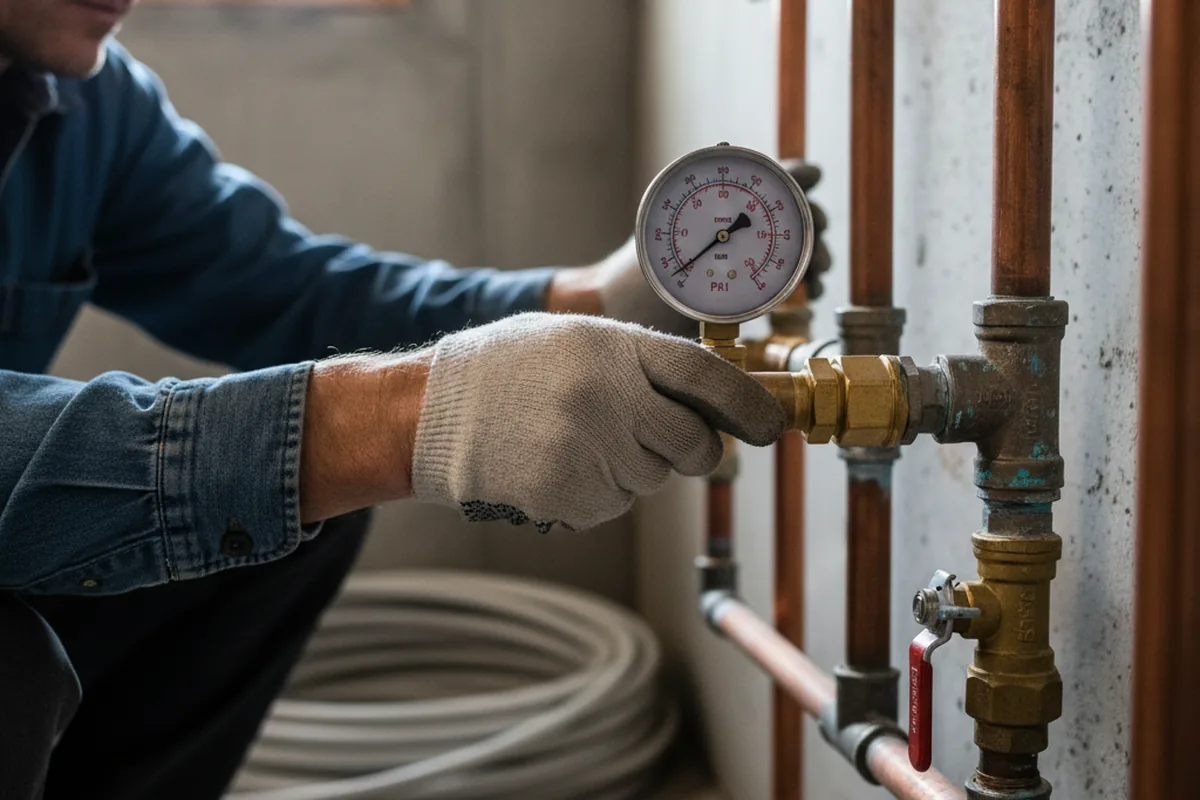 Pressure testing a repaired line during Water Line Repair in Sparkill